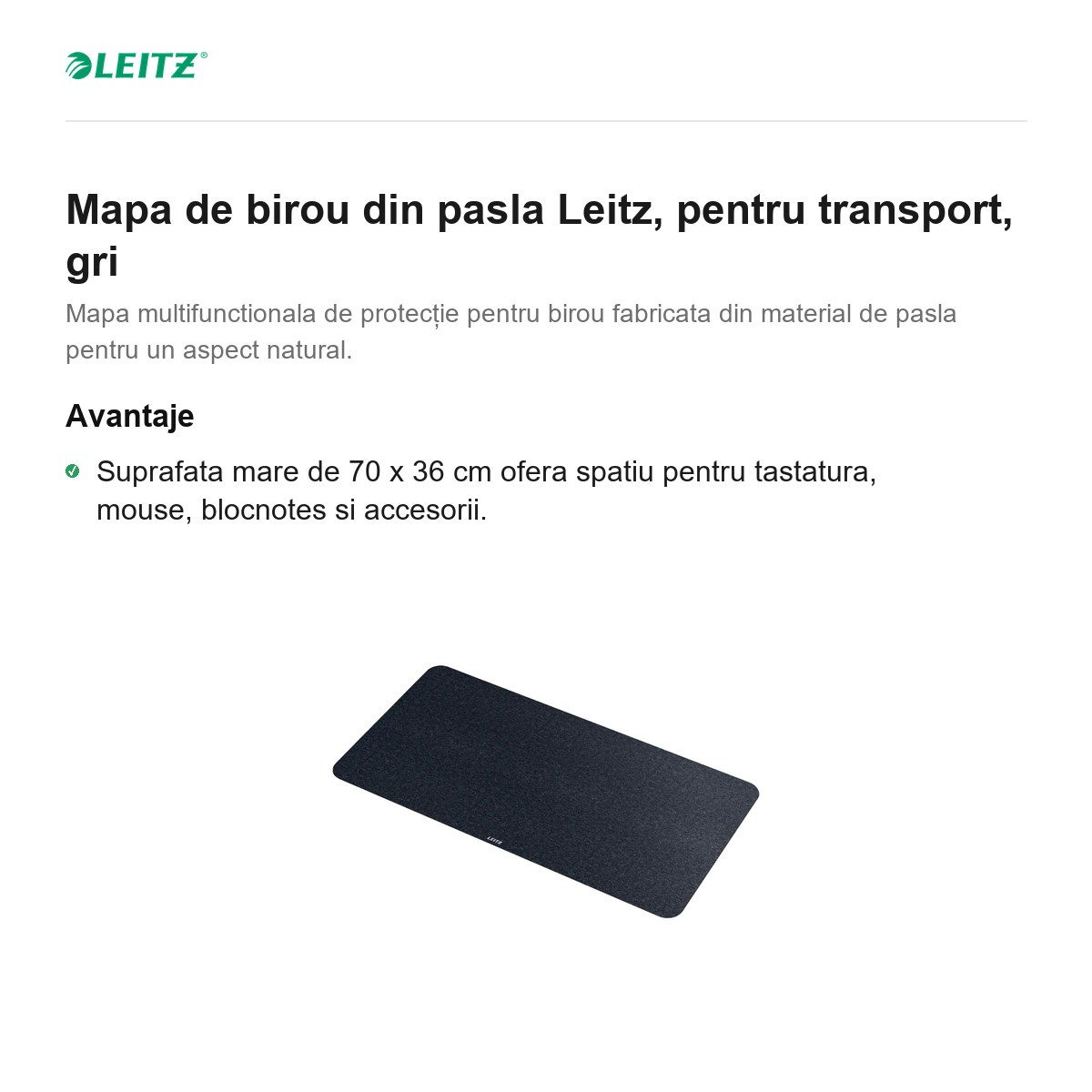 Mapa de birou din pasla Leitz, pentru transport, gri [2]