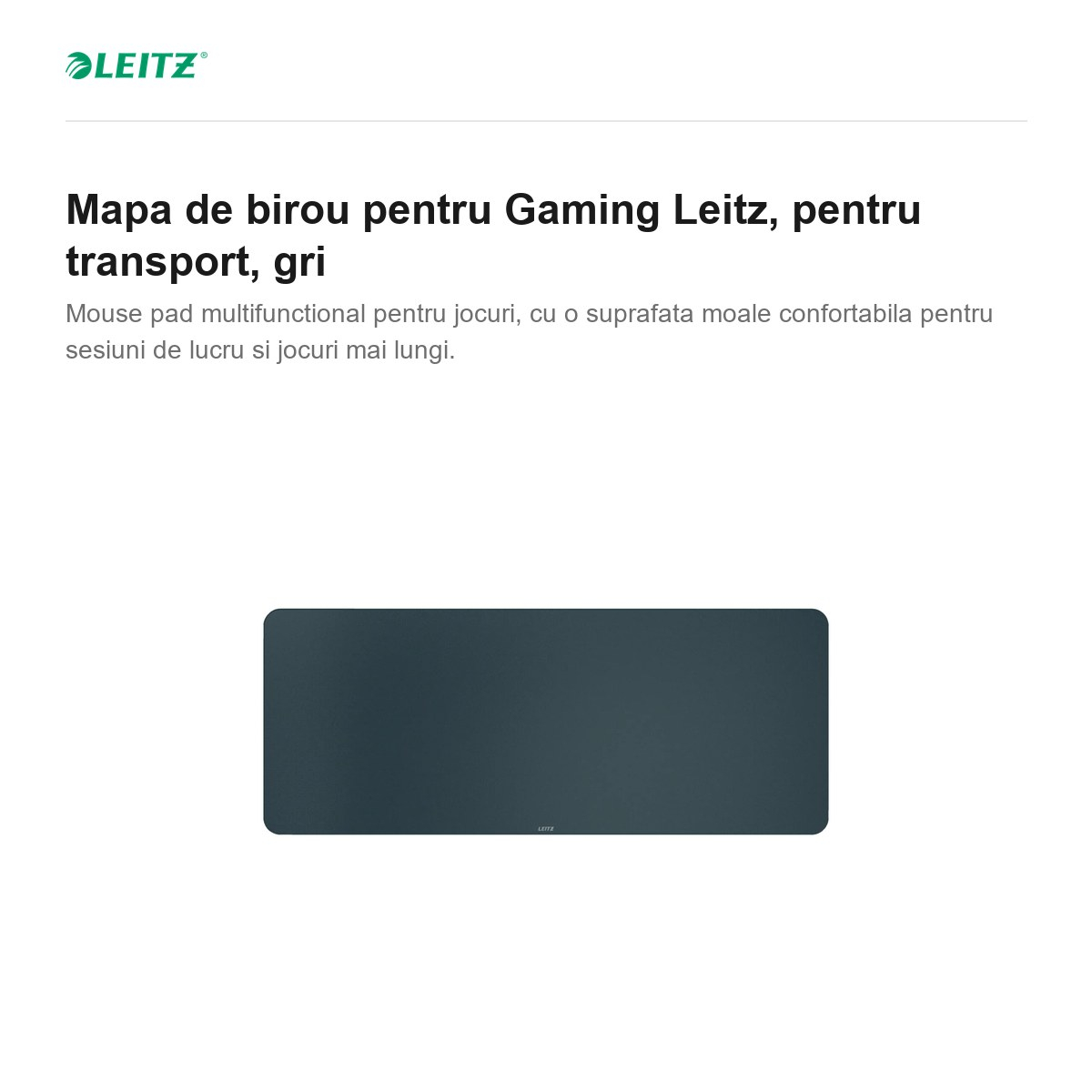 Mapa de birou pentru Gaming Leitz, pentru transport, gri [2]
