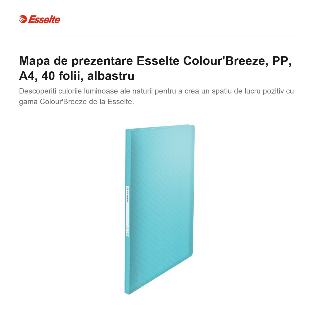 Mapa de prezentare Esselte Colour'Breeze, PP, A4, 40 folii, albastru [2]