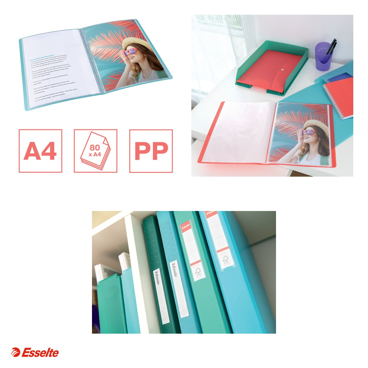 Mapa de prezentare Esselte Colour'Breeze, PP, A4, 40 folii, albastru [4]