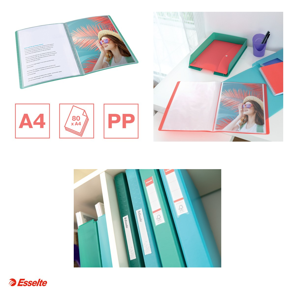 Mapa de prezentare Esselte Colour'Breeze, PP, A4, 40 folii, verde [4]