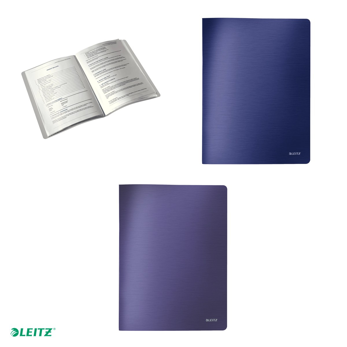 Mapa de prezentare Leitz Style, coperta moale, PP, A4, 40 de folii, capacitate 80 de coli (2 coli per fila,(80 g/mp), albastru-violet [4]