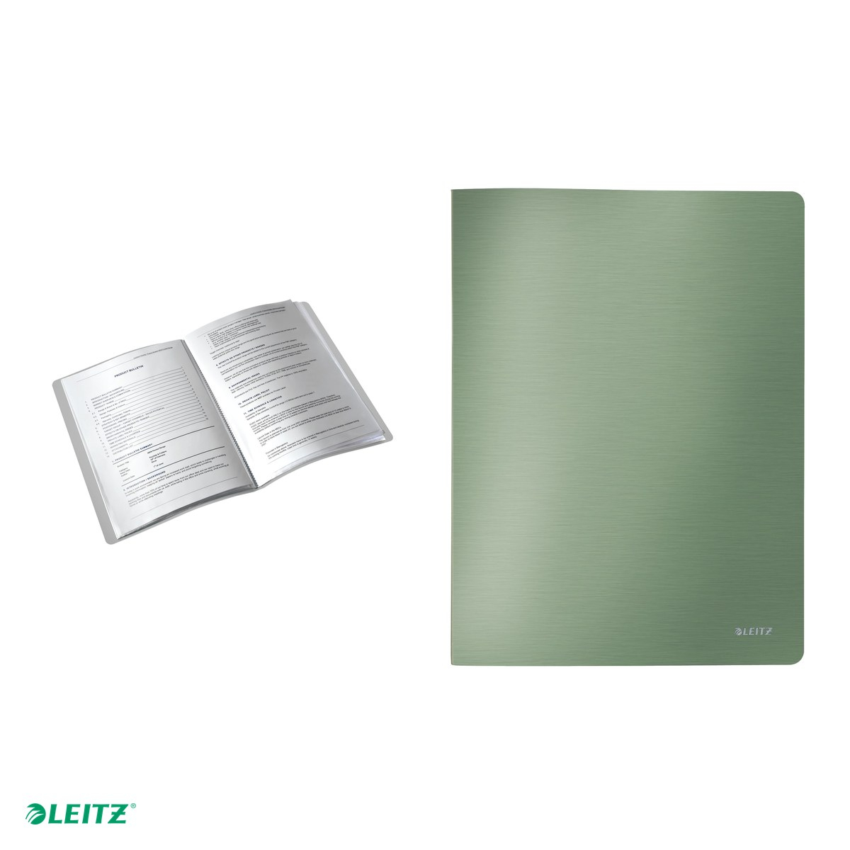 Mapa de prezentare Leitz Style, coperta moale, PP, A4, 40 de folii, capacitate 80 de coli (2 coli per fila,(80 g/mp), fistic [5]