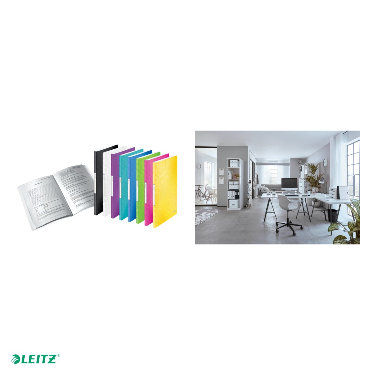 Mapa de prezentare Leitz WOW, coperta moale, PP, A4, 20 de folii, capacitate 40 de coli (2 coli per fila,(80 g/mp), alb [5]