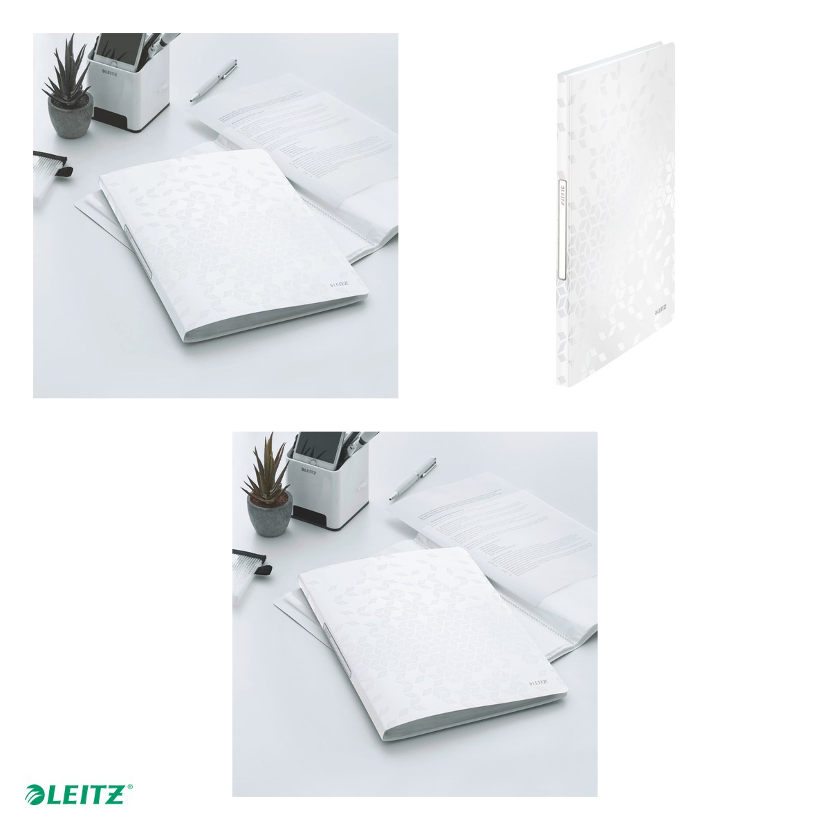 Mapa de prezentare Leitz WOW, coperta moale, PP, A4, 40 de folii, capacitate 80 de coli (2 coli per fila,(80 g/mp), alb [4]