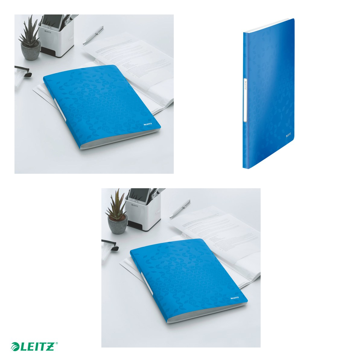 Mapa de prezentare Leitz WOW, coperta moale, PP, A4, 40 de folii, capacitate 80 de coli (2 coli per fila,(80 g/mp), albastru [4]