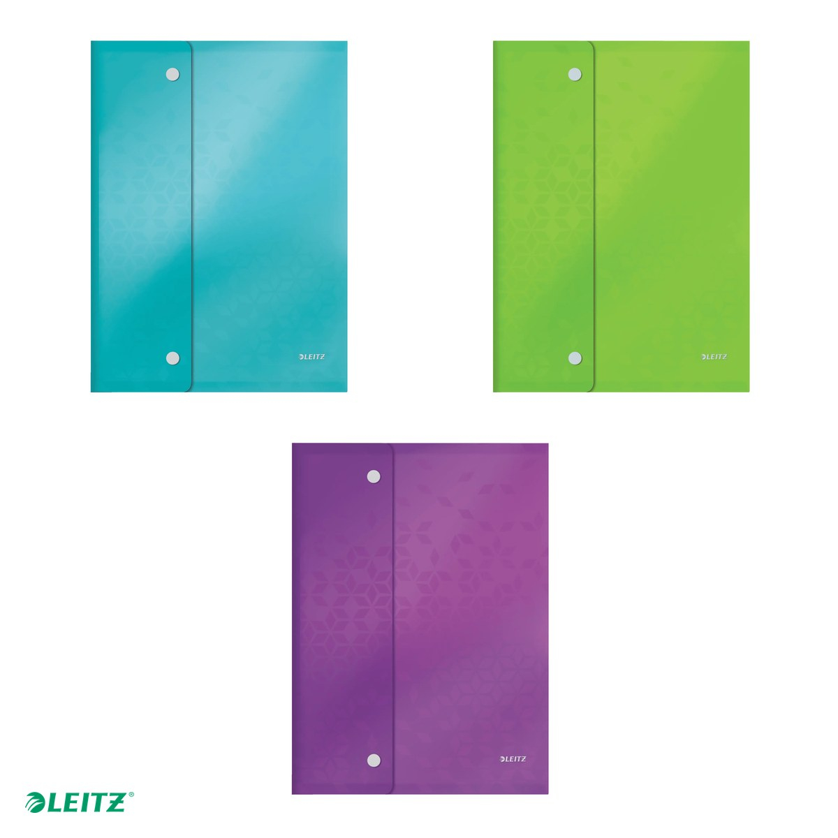 Mapa de protectie Leitz WOW, cu capse, PP, A4, capacitate 60 coli, diverse culori, pentru transport, asortat [5]