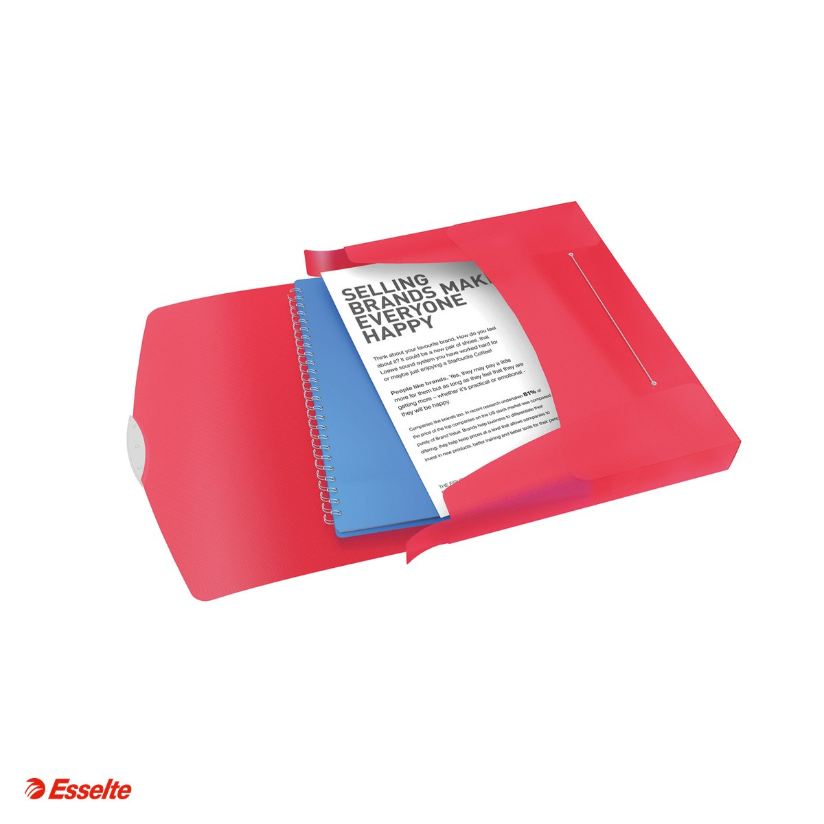 Mapa Jumbo Esselte VIVIDA, PP, A4, cu elastic, capacitate 350 coli, pentru transport, rosu [4]