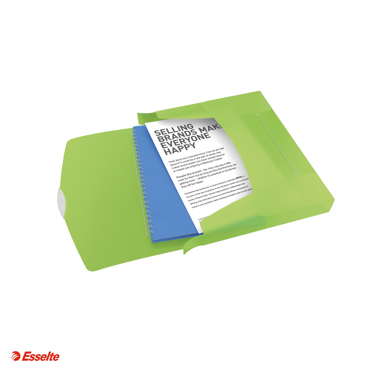 Mapa Jumbo Esselte VIVIDA, PP, A4, cu elastic, capacitate 350 coli, pentru transport, verde [4]