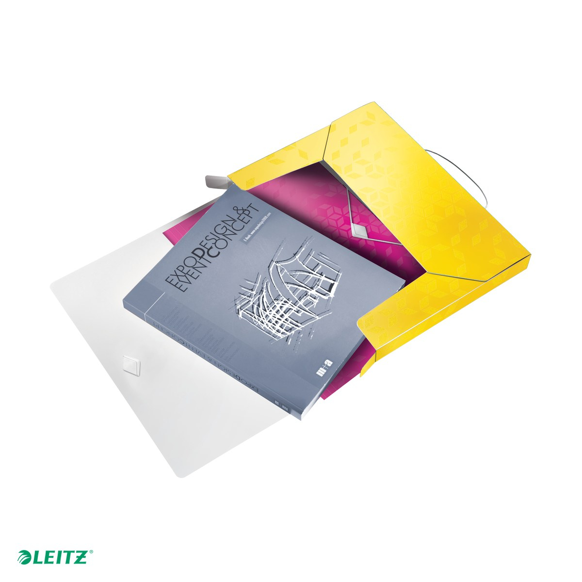 Mapa Jumbo Leitz WOW, PP, A4, cu elastic, capacitate 250 coli, pentru transport, galben [5]