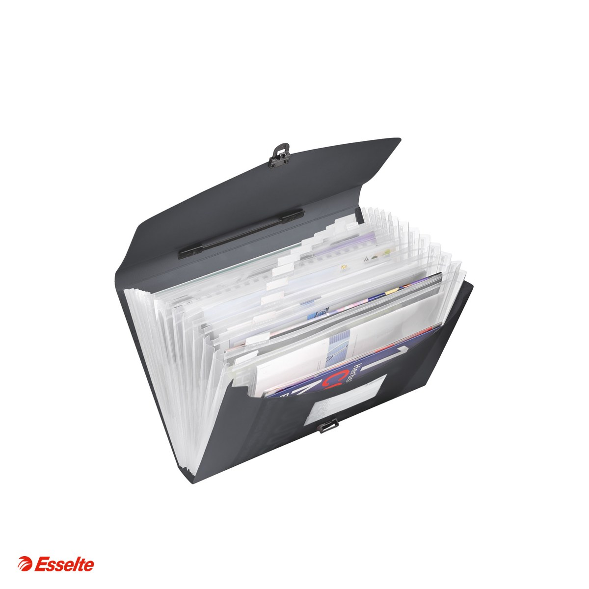Mapa tip proiect Esselte VIVIDA, cu maner, PP, A4, capacitate 350 coli, pentru transport, negru [4]