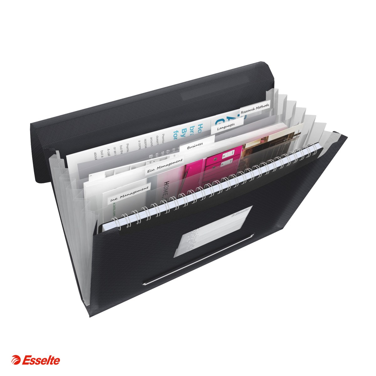 Mapa tip proiect Esselte VIVIDA, PP, A4, capacitate 300 coli, pentru transport, negru [4]
