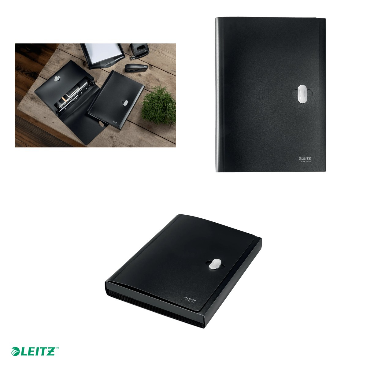 Mapa tip proiect Leitz Recycle, PP, A4, capacitate 250 coli, negru [4]