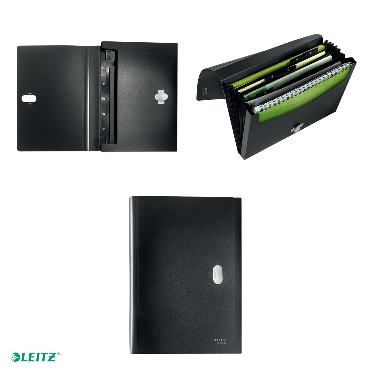 Mapa tip proiect Leitz Recycle, PP, A4, capacitate 250 coli, negru [5]