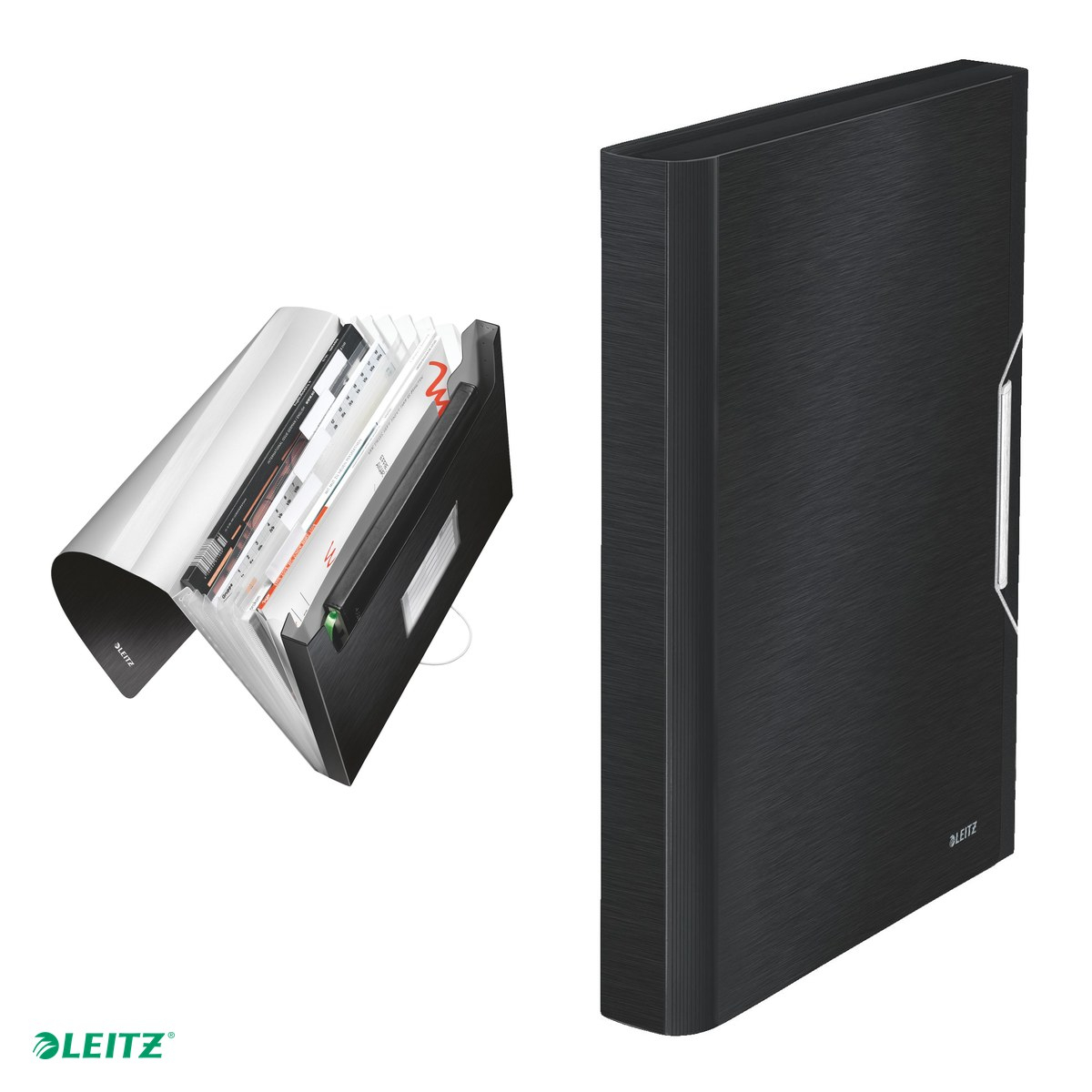 Mapa tip proiect Leitz Style, PP, A4, capacitate 250 coli, pentru transport, negru Satin [5]