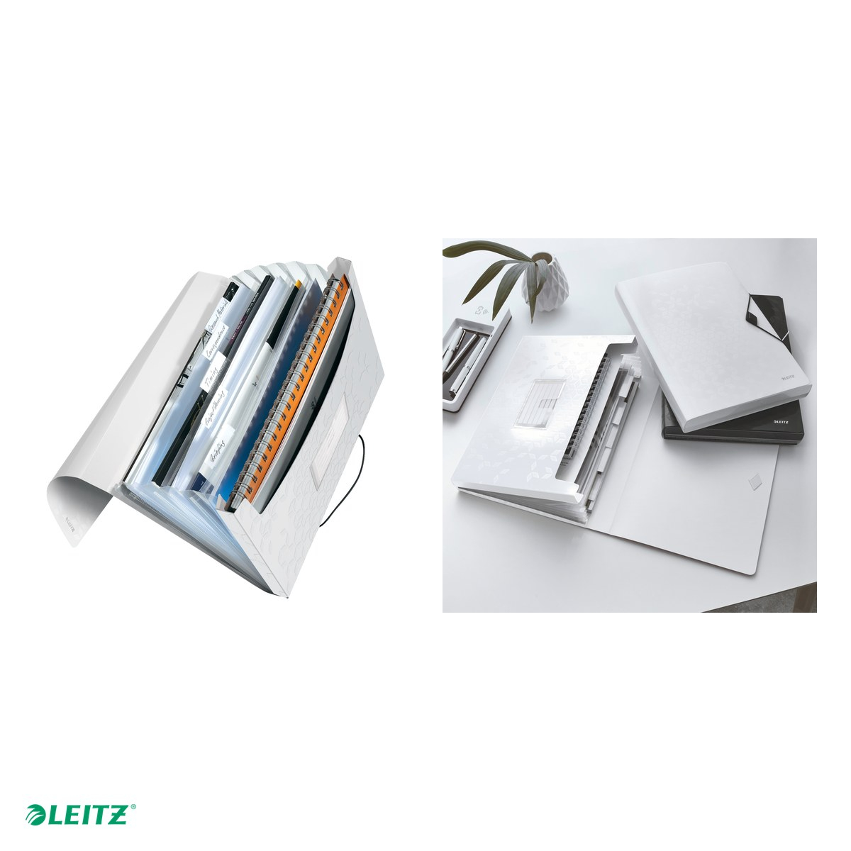 Mapa tip proiect Leitz WOW, PP, A4, capacitate 250 coli, pentru transport, alb [5]