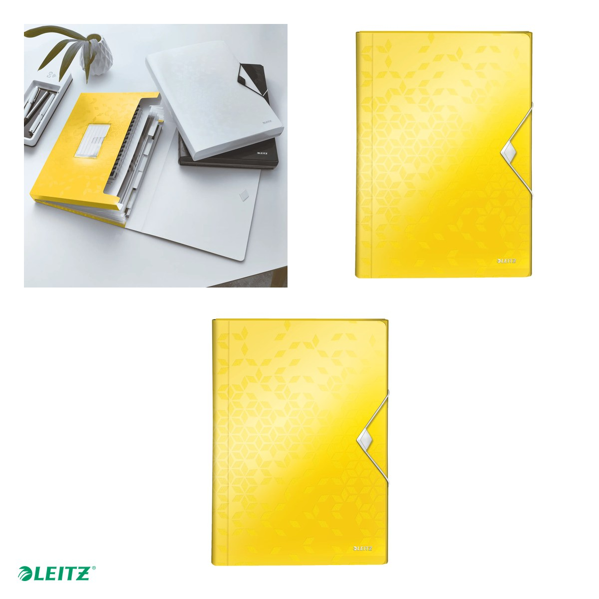 Mapa tip proiect Leitz WOW, PP, A4, capacitate 250 coli, pentru transport, galben [4]