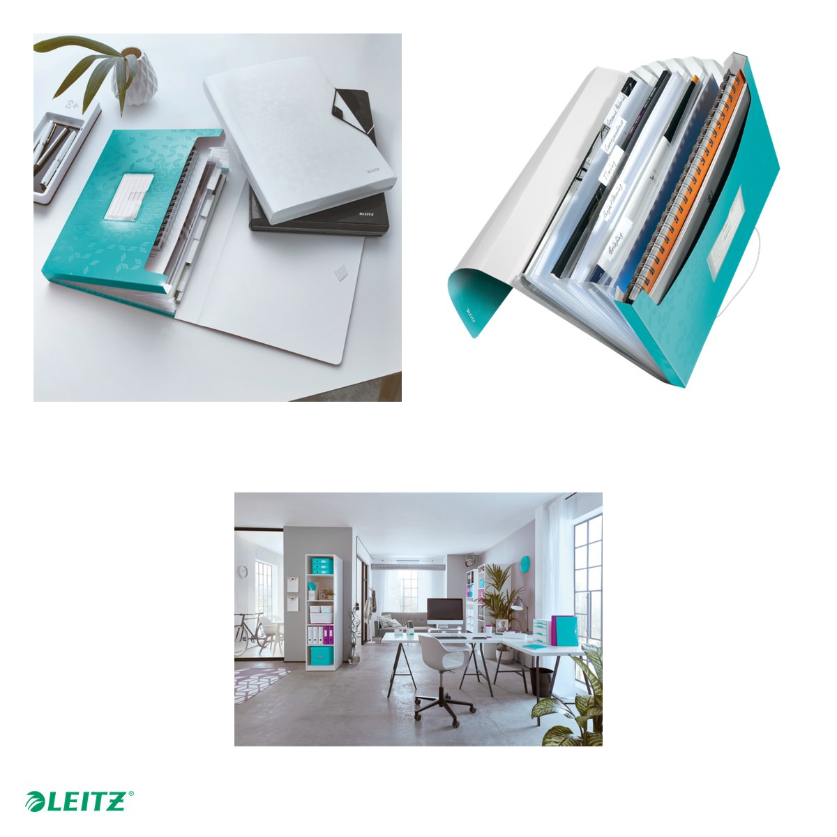 Mapa tip proiect Leitz WOW, PP, A4, capacitate 250 coli, pentru transport, turcoaz [5]