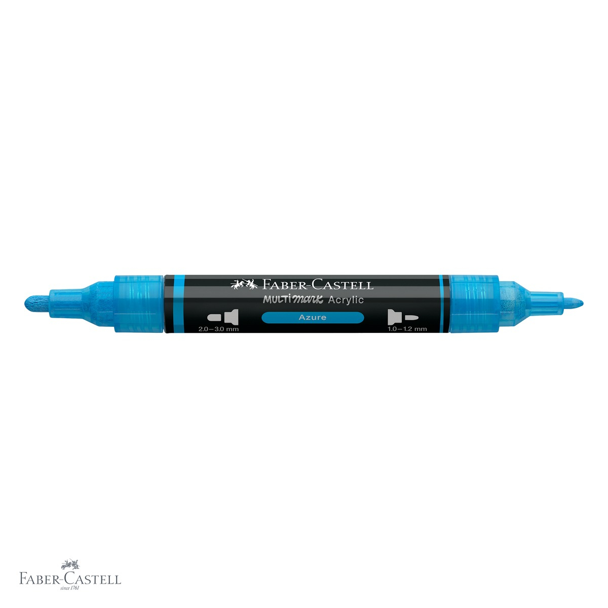 Marker acrilic Faber-Castell Multimark, culoare 448 albastru azure, varf dublu, pentru diverse suprafete [4]