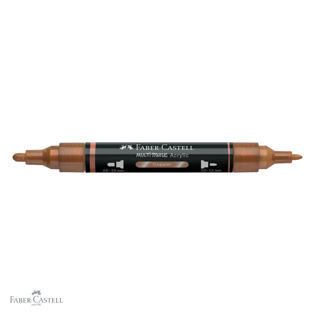 Marker acrilic Faber-Castell Multimark, culoare cupru 252, varf dublu, pentru suprafete multiple [4]