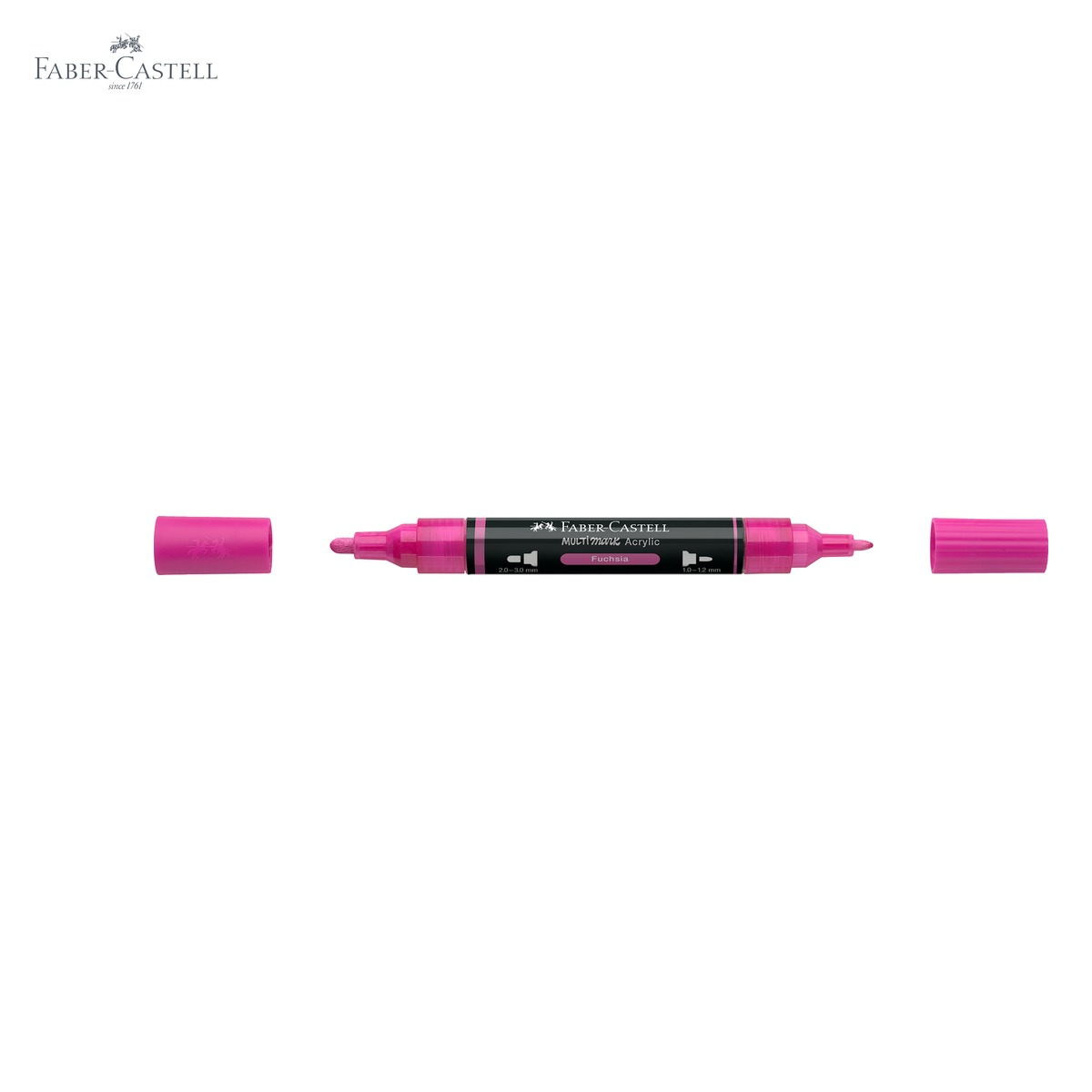 Marker acrilic Faber-Castell Multimark, culoare fucsia 125, varf dublu, pentru suprafete multiple [5]