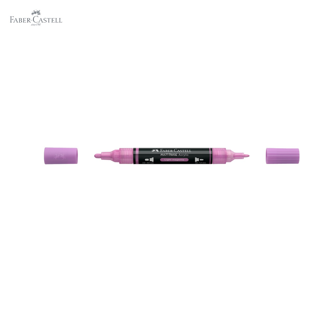 Marker acrilic Faber-Castell Multimark, culoare magenta deschis 119, varf dublu, pentru suprafete multiple [5]