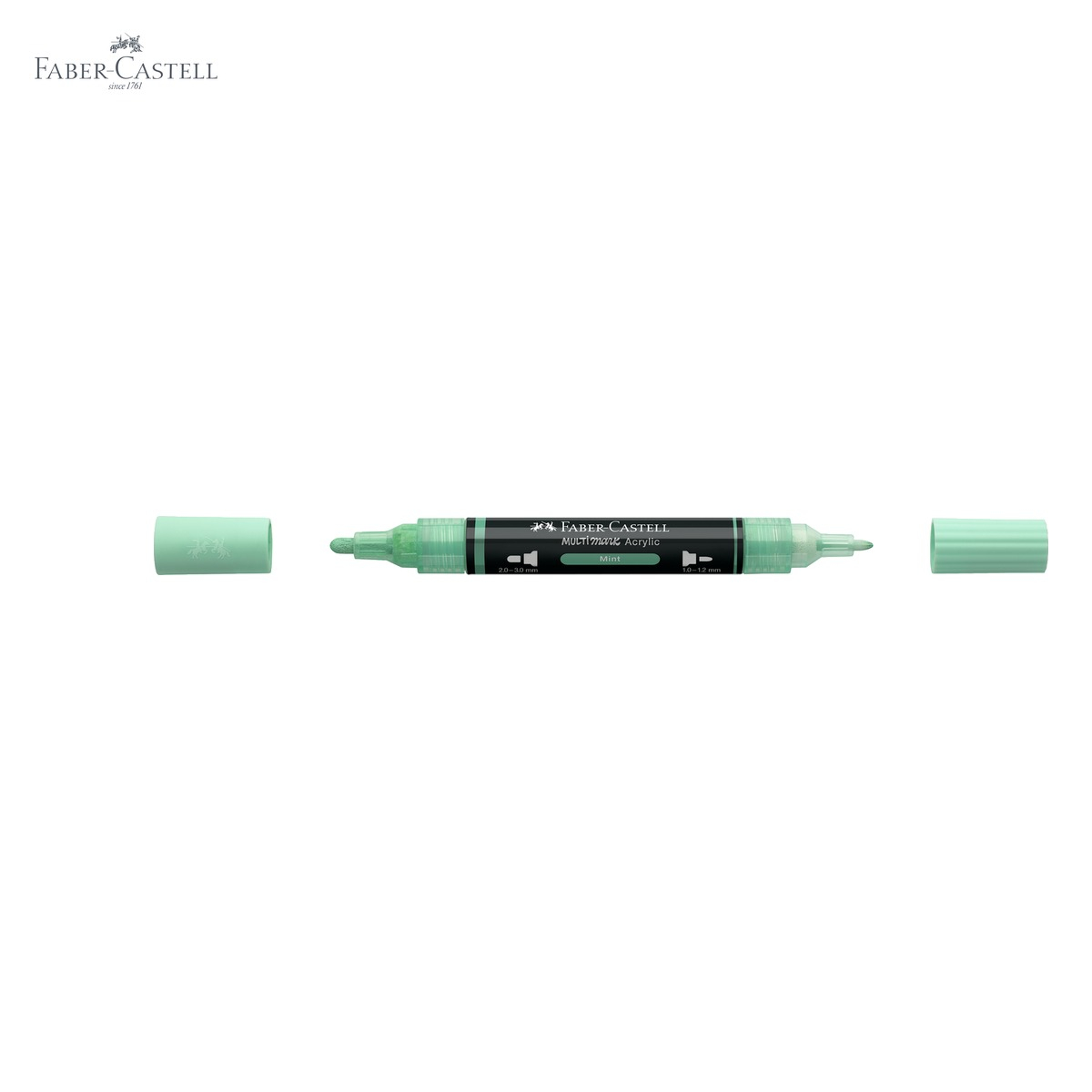 Marker acrilic Faber-Castell Multimark, culoare menta 412, varf dublu, pentru suprafete multiple [5]