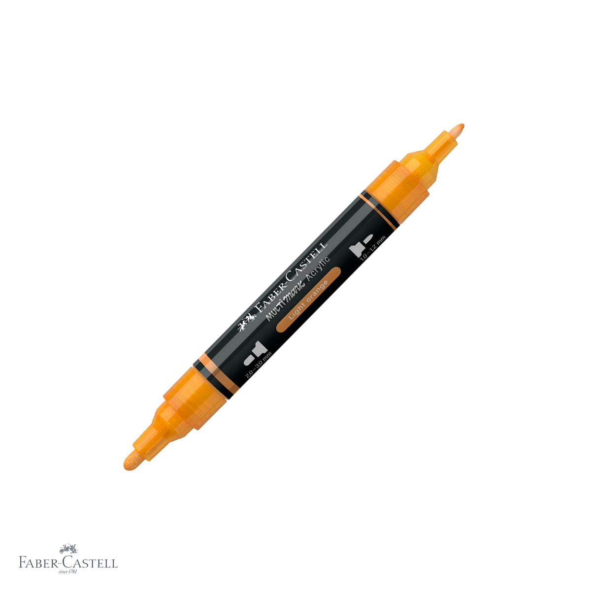 Marker acrilic Faber-Castell Multimark, culoare portocaliu deschis 309, varf dublu, pentru suprafete multiple [1]