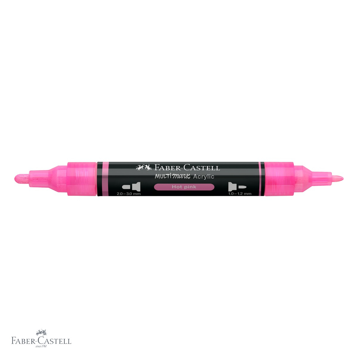 Marker acrilic Faber-Castell Multimark, culoare roz aprins 329, varf dublu, pentru suprafete multiple [4]