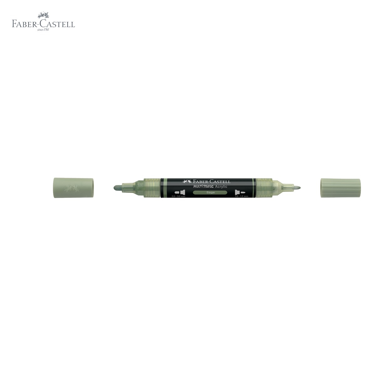 Marker acrilic Faber-Castell Multimark, culoare verde arctic 172, varf dublu, pentru multiple suprafete [5]