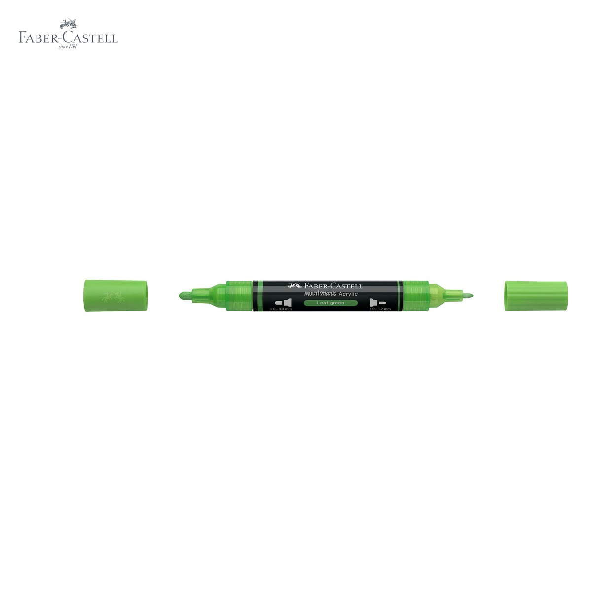 Marker acrilic Faber-Castell Multimark, culoare verde frunza 112, varf dublu, pentru suprafete multiple [5]