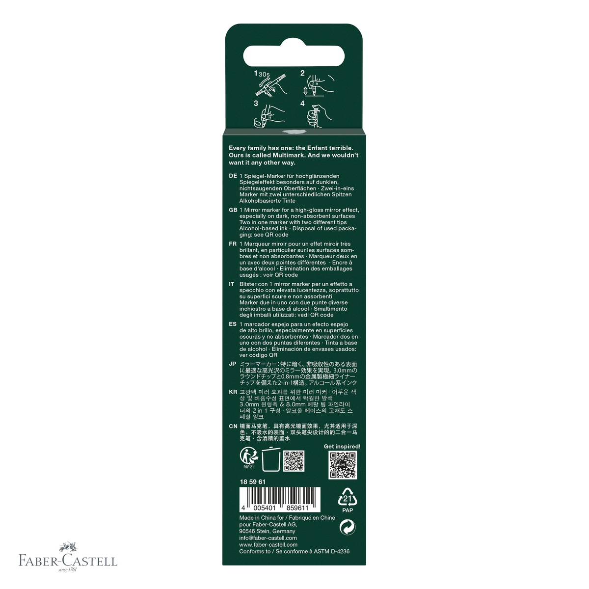 Marker acrilic Faber-Castell Multimark, efect oglinda, varf dublu, culoare 551, pentru suprafete multiple [4]