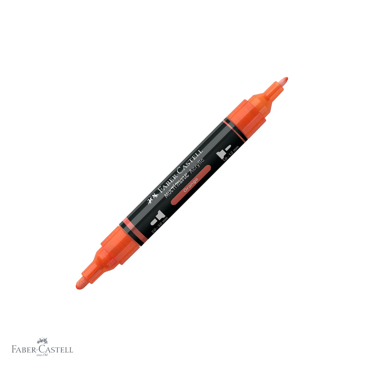 Marker acrilic Faber-Castell Multimark, varf dublu, culoare portocaliu 115, pentru multiple suprafete [1]