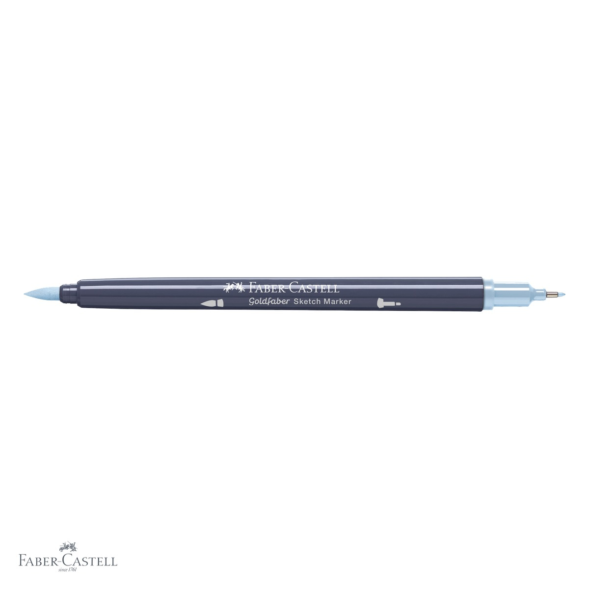 Marker cu 2 capete Faber-Castell Goldfaber, bleu porumbel deschis 452, pentru desen artistic si ilustratie [4]