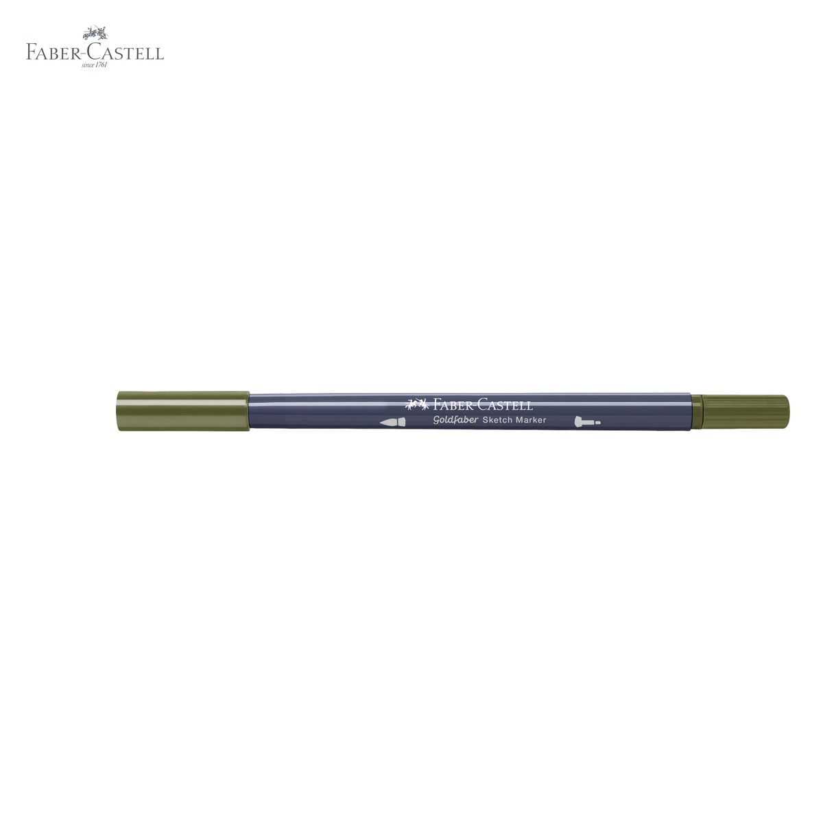 Marker cu 2 capete Faber-Castell Goldfaber, cerneala alcool, culoare olive galbui 173, pentru desen artistic [5]