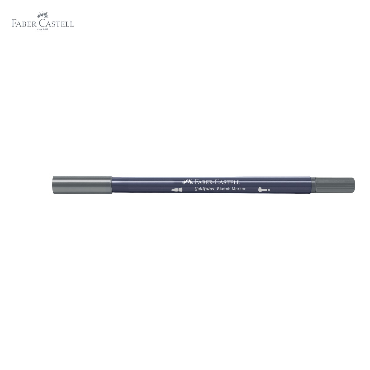 Marker cu 2 capete Faber-Castell Goldfaber, gri neutru IV 344, pensula si fineliner, pentru desen artistic [5]