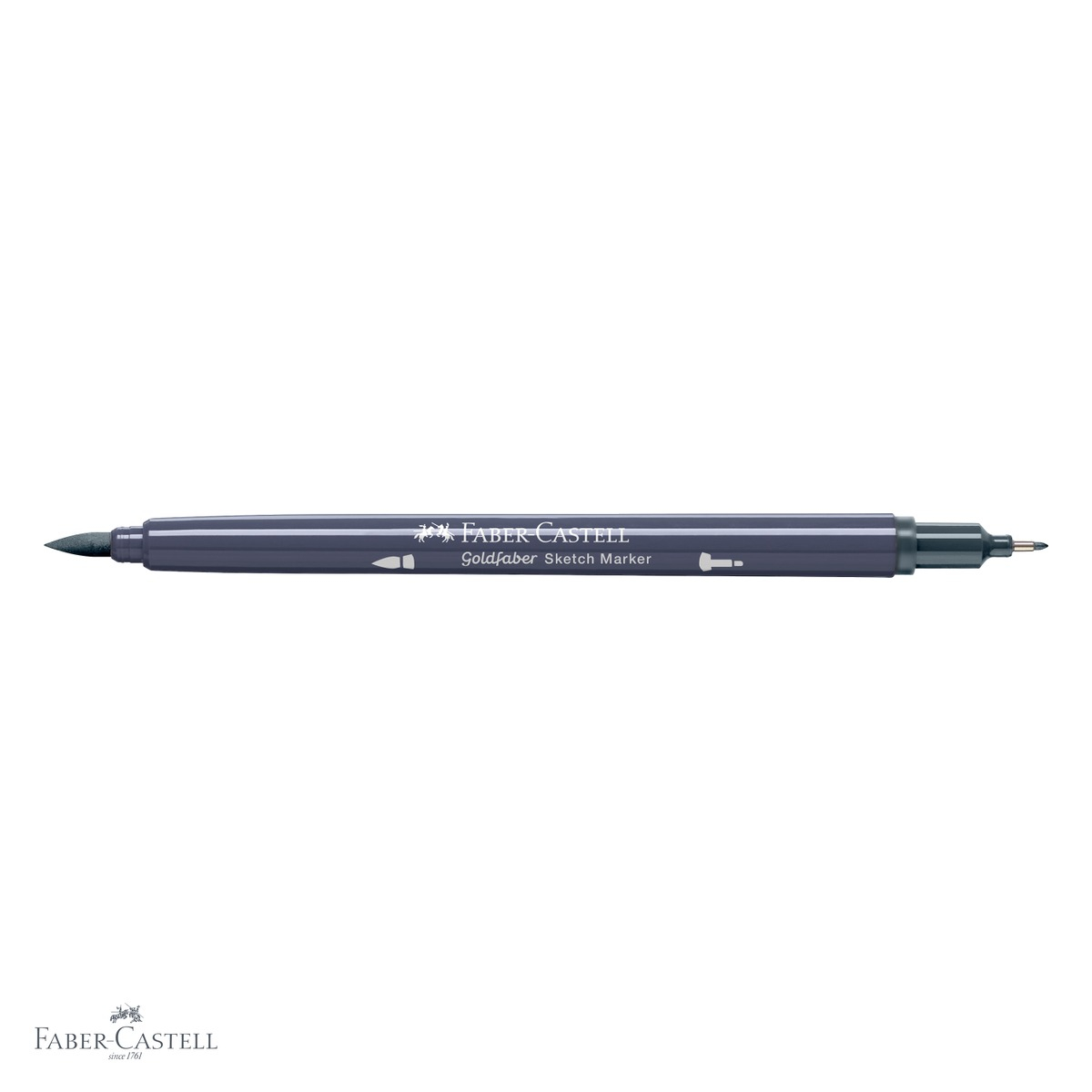Marker cu 2 capete Faber-Castell Goldfaber, gri rece XIV 244, cerneala alcool pentru desen artistic [4]