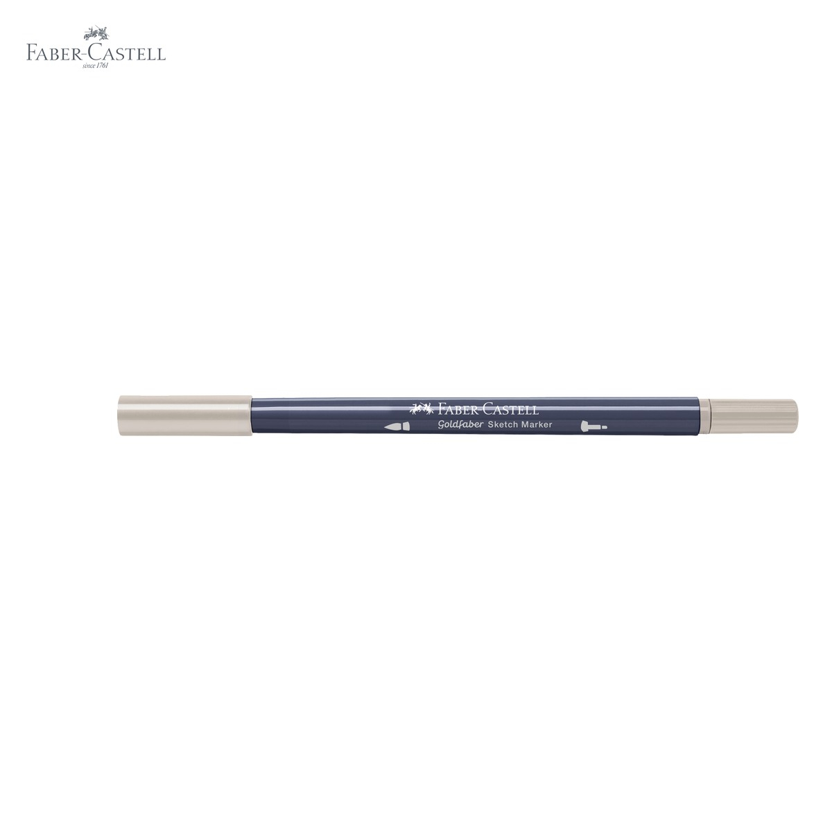 Marker cu 2 capete Faber-Castell Goldfaber Sketch, gri cald III 272, pensula flexibila si fineliner, pentru desen artistic [5]