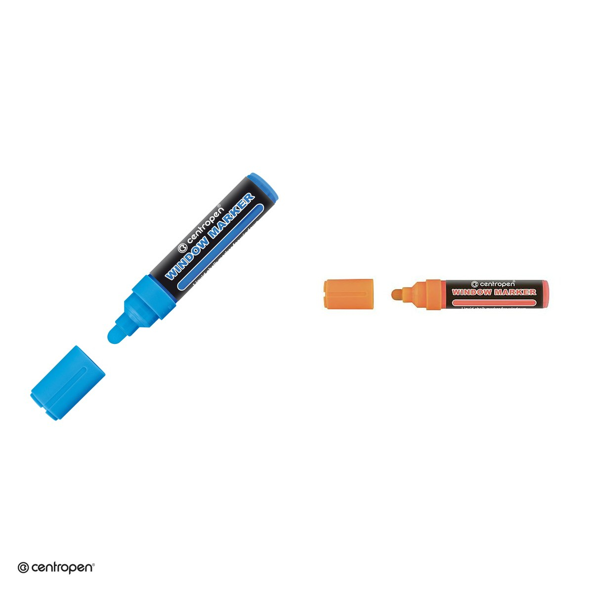 Marker cu creta lichida Centropen 9121, varf rotund 2-15 mm, culoare portocaliu neon [4]