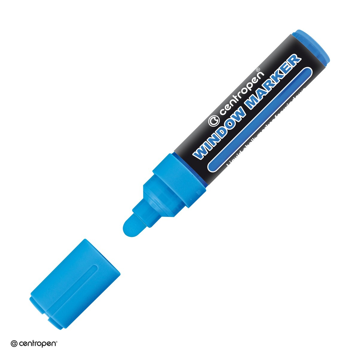 Marker cu creta lichida Centropen 9121, varf rotund 2-15 mm, culoare verde neon [4]
