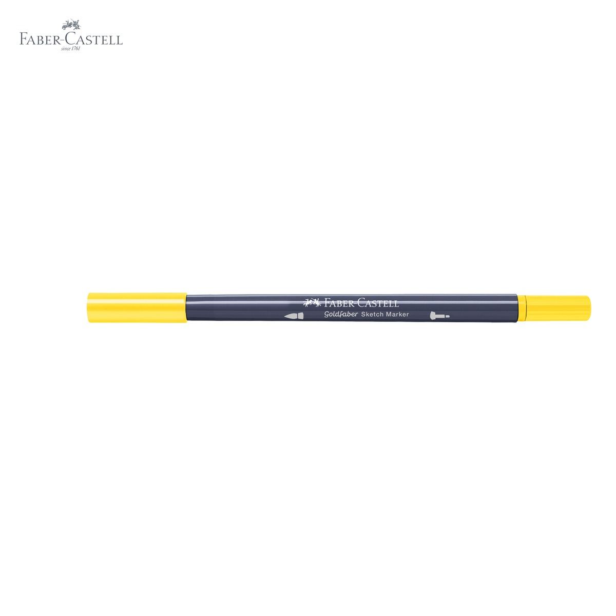 Marker cu doua capete Faber-Castell Goldfaber, cerneala alcool, galben cadmium 107, pentru desen artistic si contururi [5]