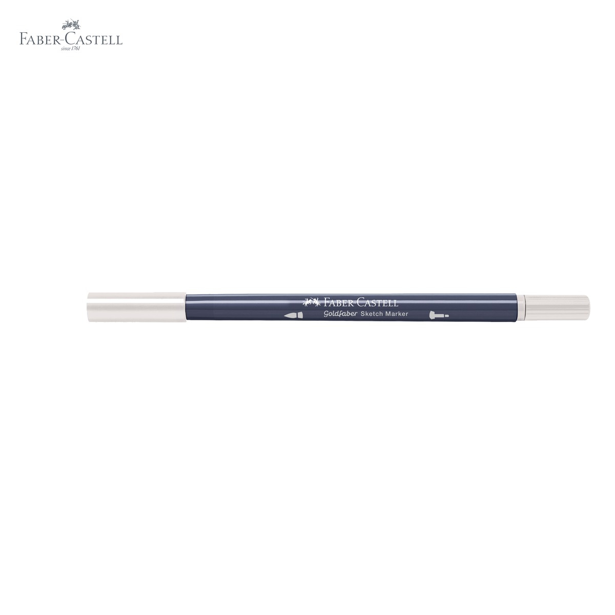 Marker cu doua capete Faber-Castell Goldfaber, cerneala alcool, gri cald I 270, pensula si fineliner [5]