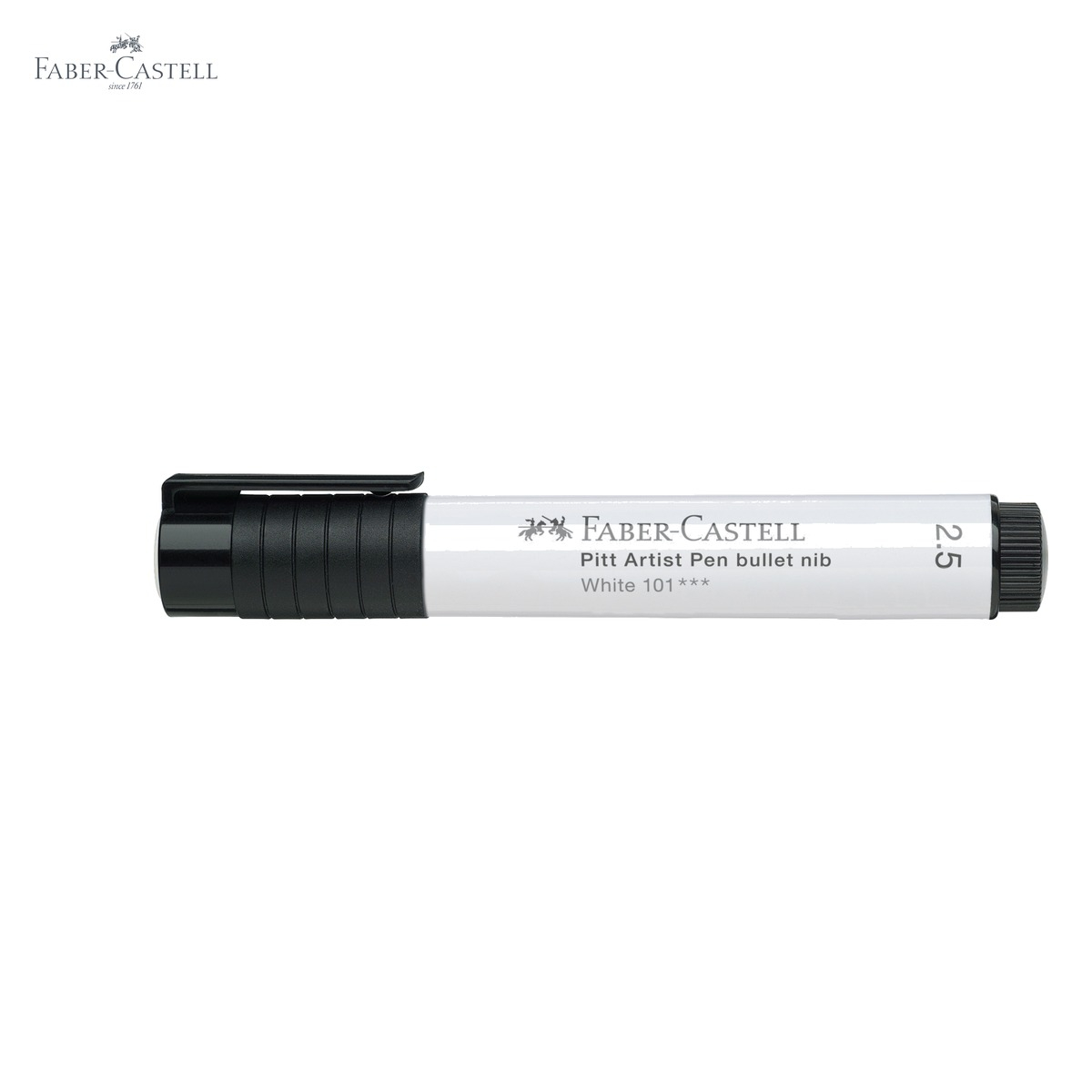 Marker cu pensula Faber-Castell Pitt Artist Pen Big Brush, cerneala pigmentata alba, pentru schite si ilustratii [5]