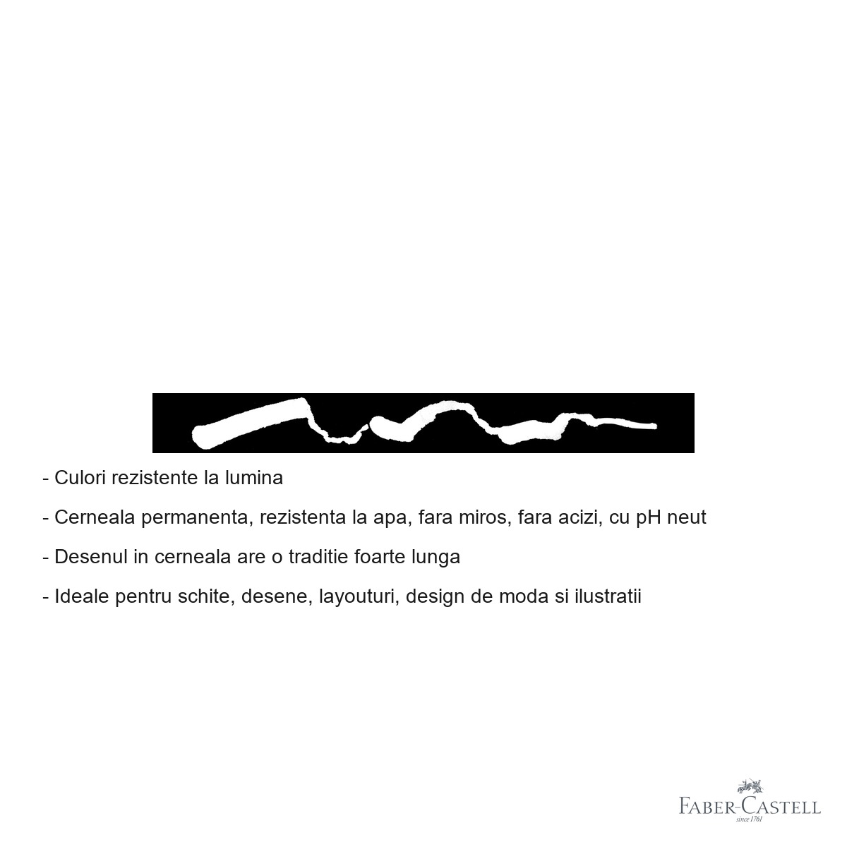 Marker cu pensula Faber-Castell Pitt Artist Pen Big Brush, cerneala pigmentata alba, pentru schite si ilustratii [2]