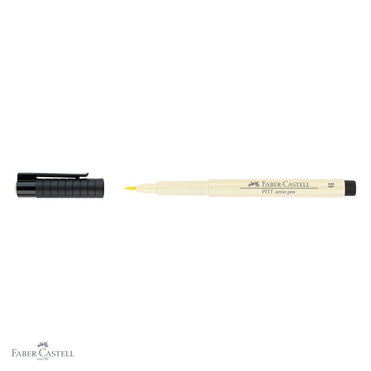 Marker cu varf pensula Faber-Castell Pitt Artist Pen, cerneala rezistenta la apa, culoare ivory, pentru artisti si designeri [4]