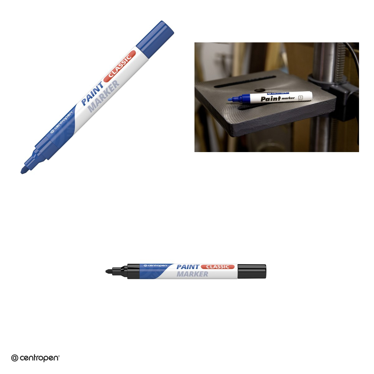 Marker cu vopsea Centropen 9100, varf 1-5 mm, vopsea neagra [4]