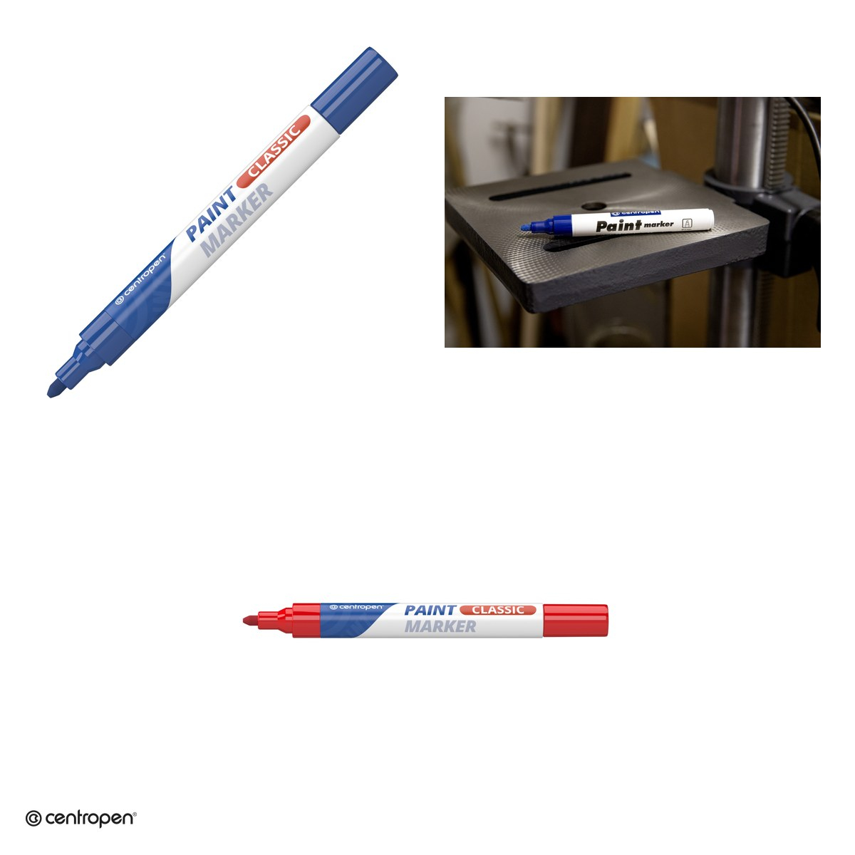 Marker cu vopsea Centropen 9100, varf 1-5 mm, vopsea rosie [4]