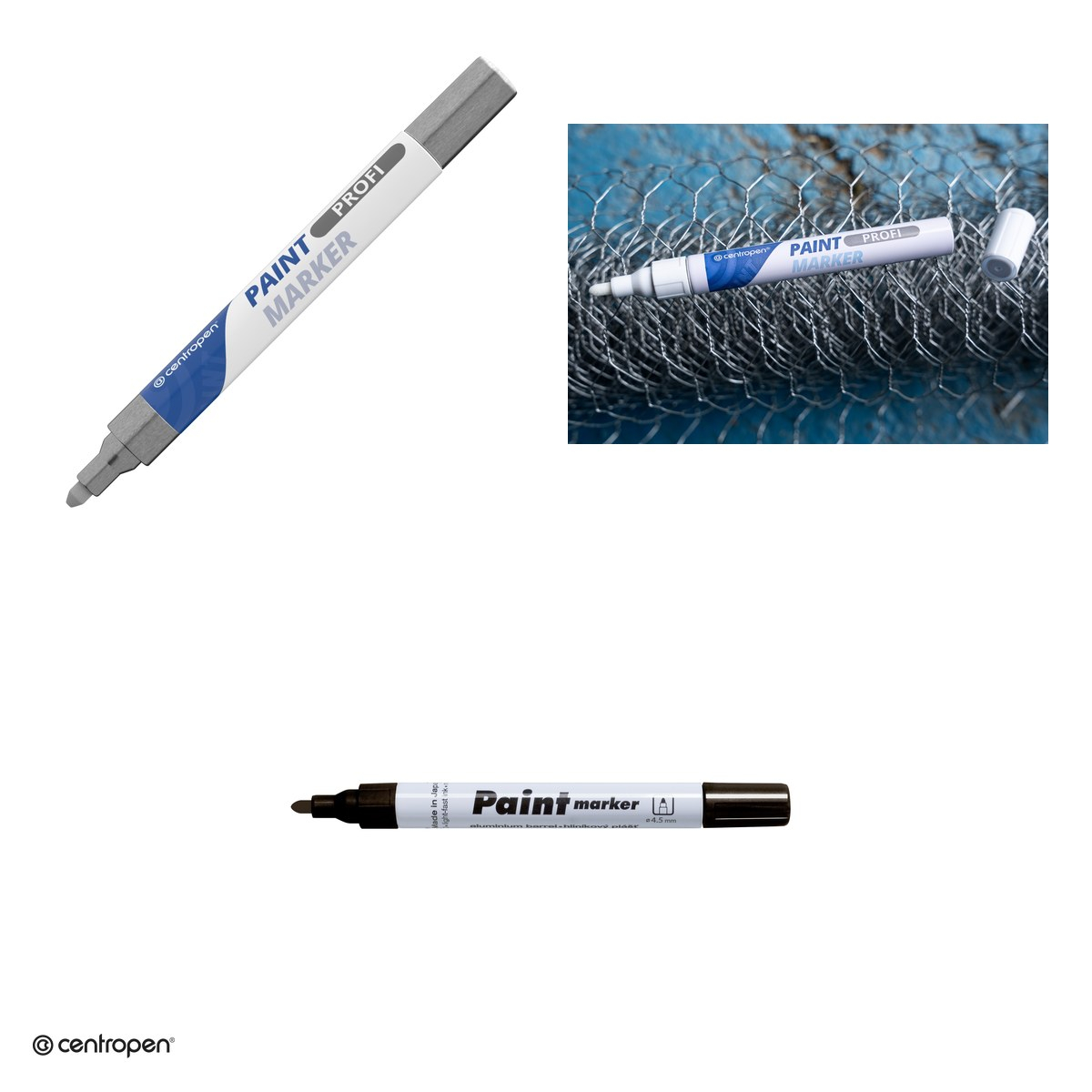 Marker cu vopsea Centropen 9210, varf 2.5 mm, vopsea neagra [4]