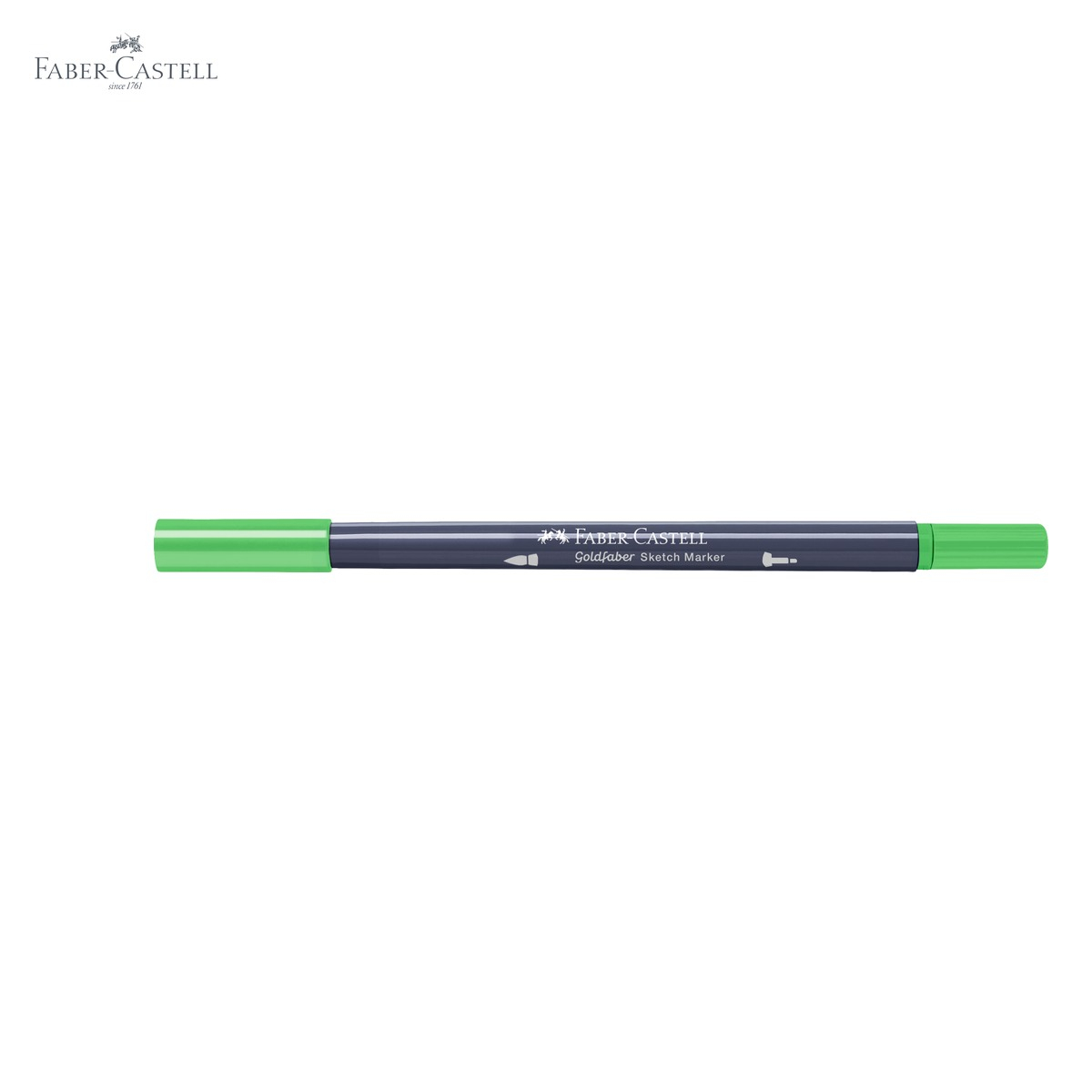 Marker dublu capat Faber-Castell Goldfaber verde frunza 112, pensula flexibila si fineliner, pentru ilustratie si desen artistic [5]