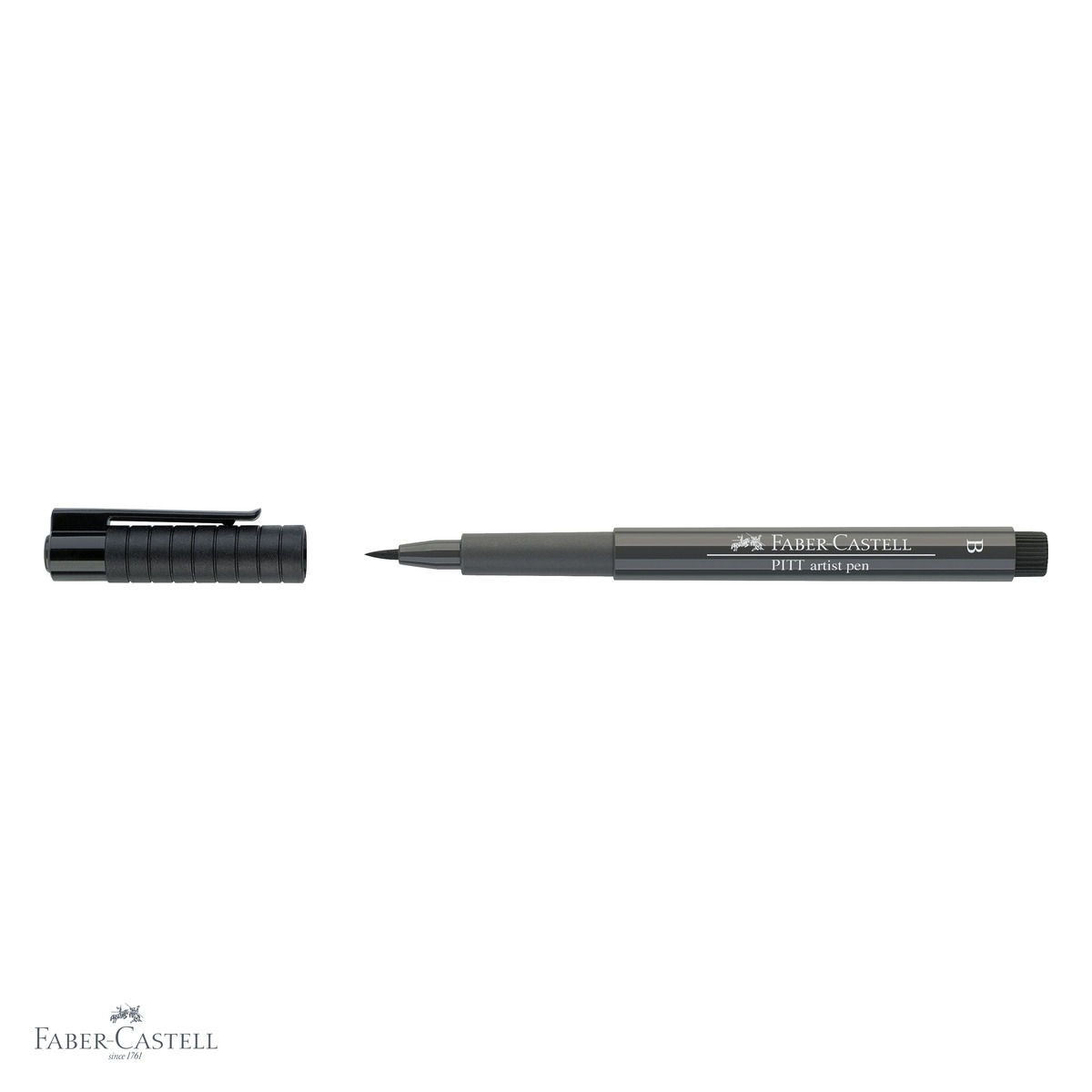 Marker Faber-Castell Pitt Artist Pen, varf pensula, cerneala gri cald, rezistenta la apa, pentru artisti si designeri [4]